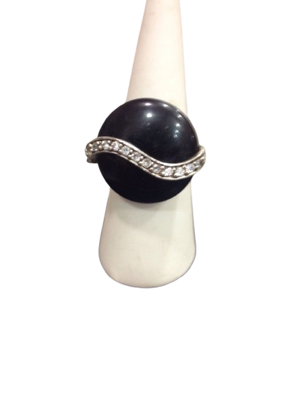 Anillo de Plata con Onix circular