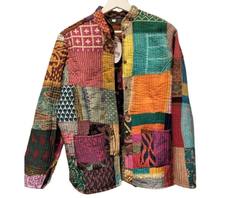 Chaqueta Mujer cuello Mao pathwork 