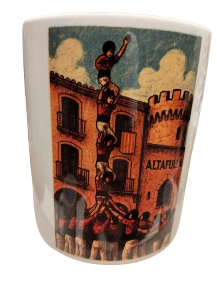 Taza de ceramica con Els Castellers de Altafulla