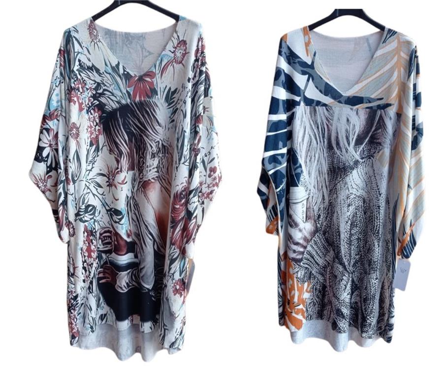 Vestido con dibujo oversize ideal para tallas grandes