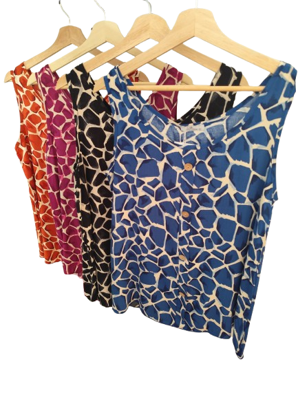 Blusa tirantes evasé con estampado Cebra