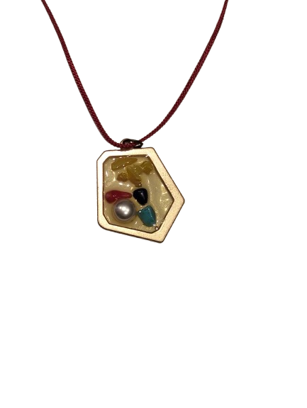 Collar esmaltado abstracto