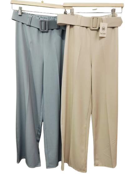 Pantalon liso con cinturon
