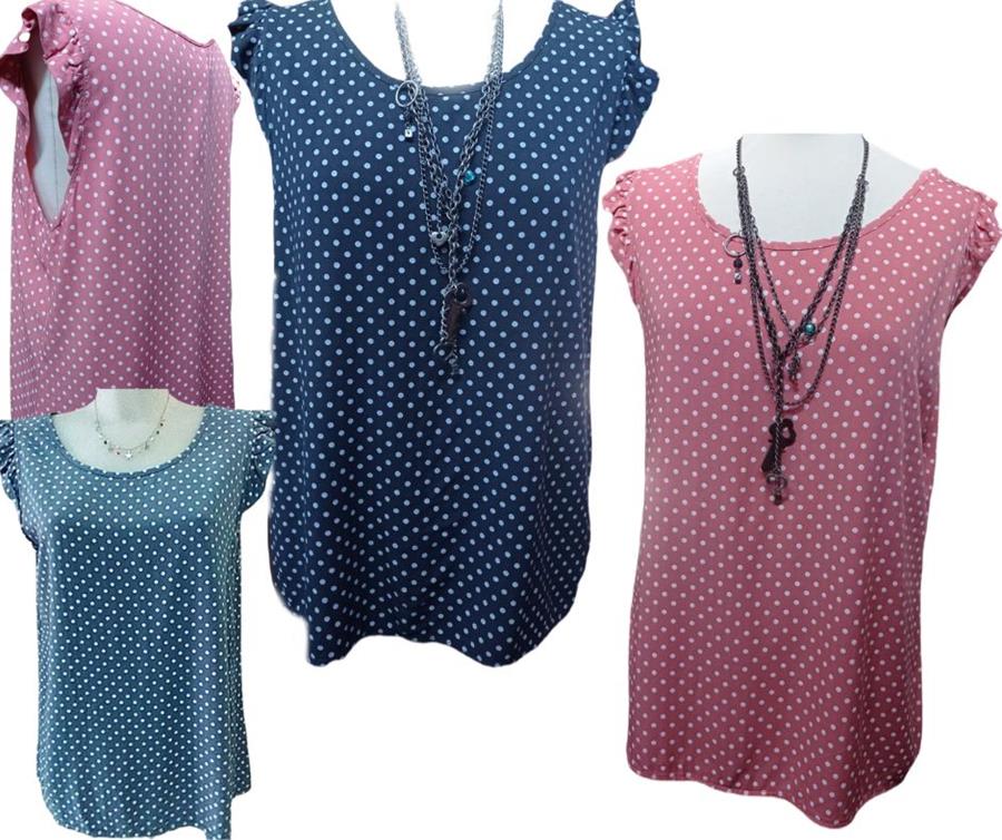 Blusas de lunares, con manga mariposa
