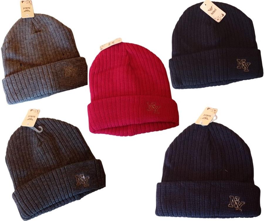 Gorro unisex de punto, con iniciales NY