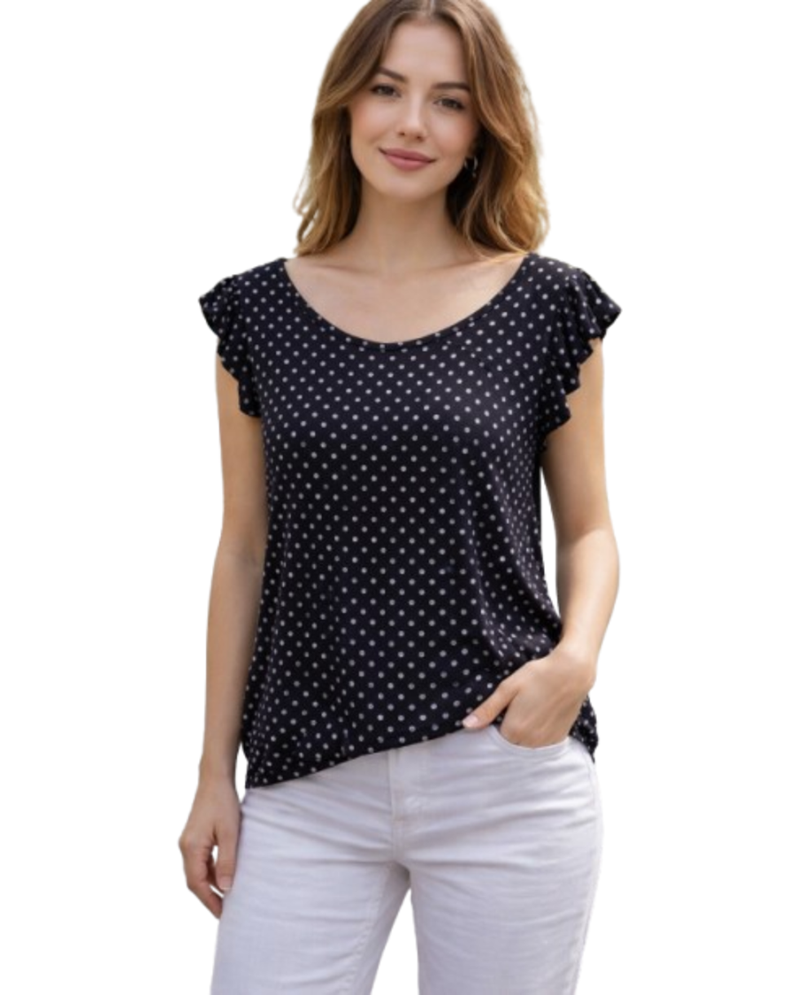 Blusas de lunares, con manga mariposa