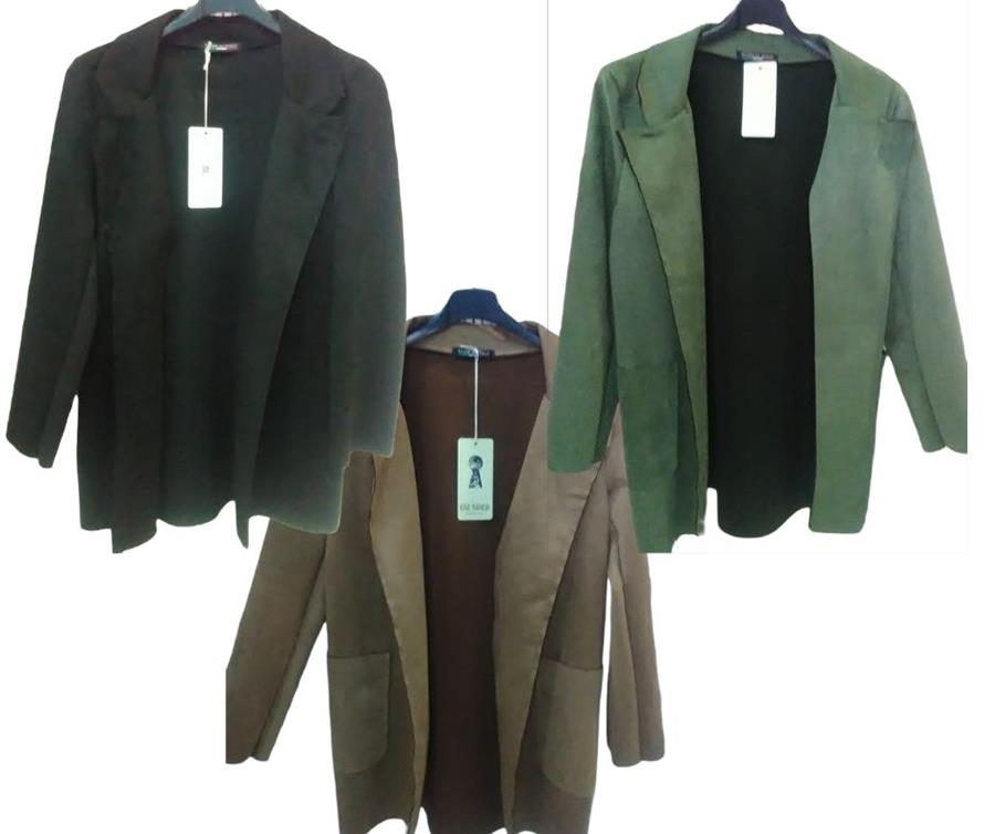 Chaqueta antelina con bolsillos