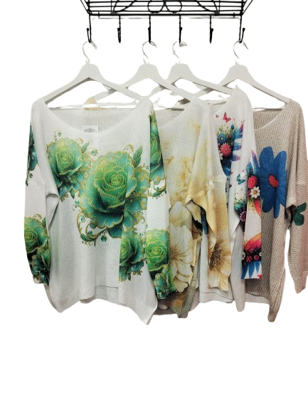 Jersey primaveral manga murcielago con dibujos originales
