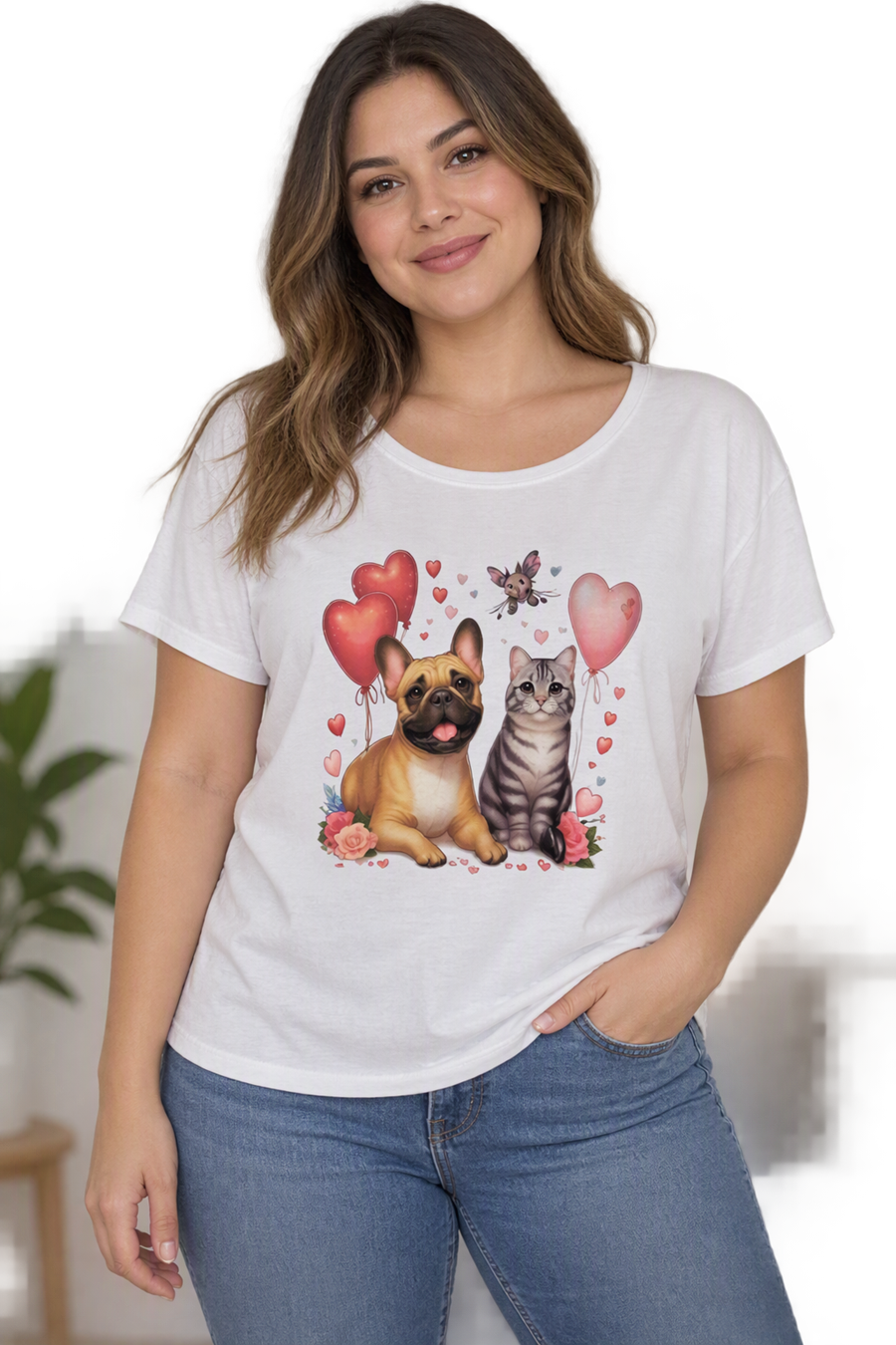 Camiseta de talla grande con dibujos