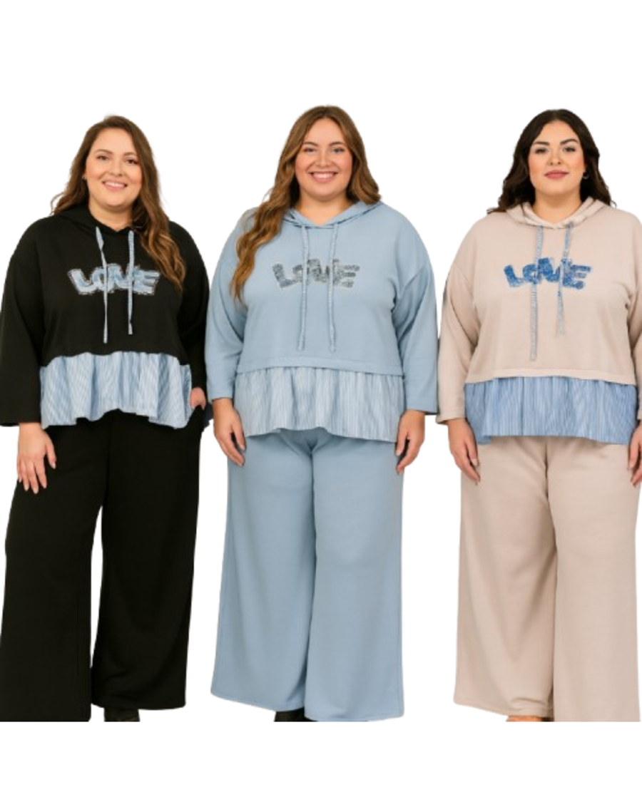 Conjunto Chandal elegante LOVE, tallas grandes