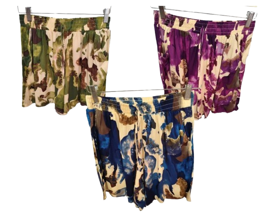 Pantalones cortos amplios estampados, mujer
