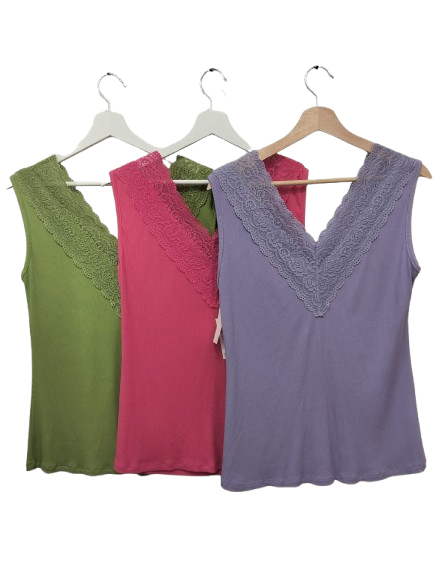 Camiseta de tirante ancho lencera