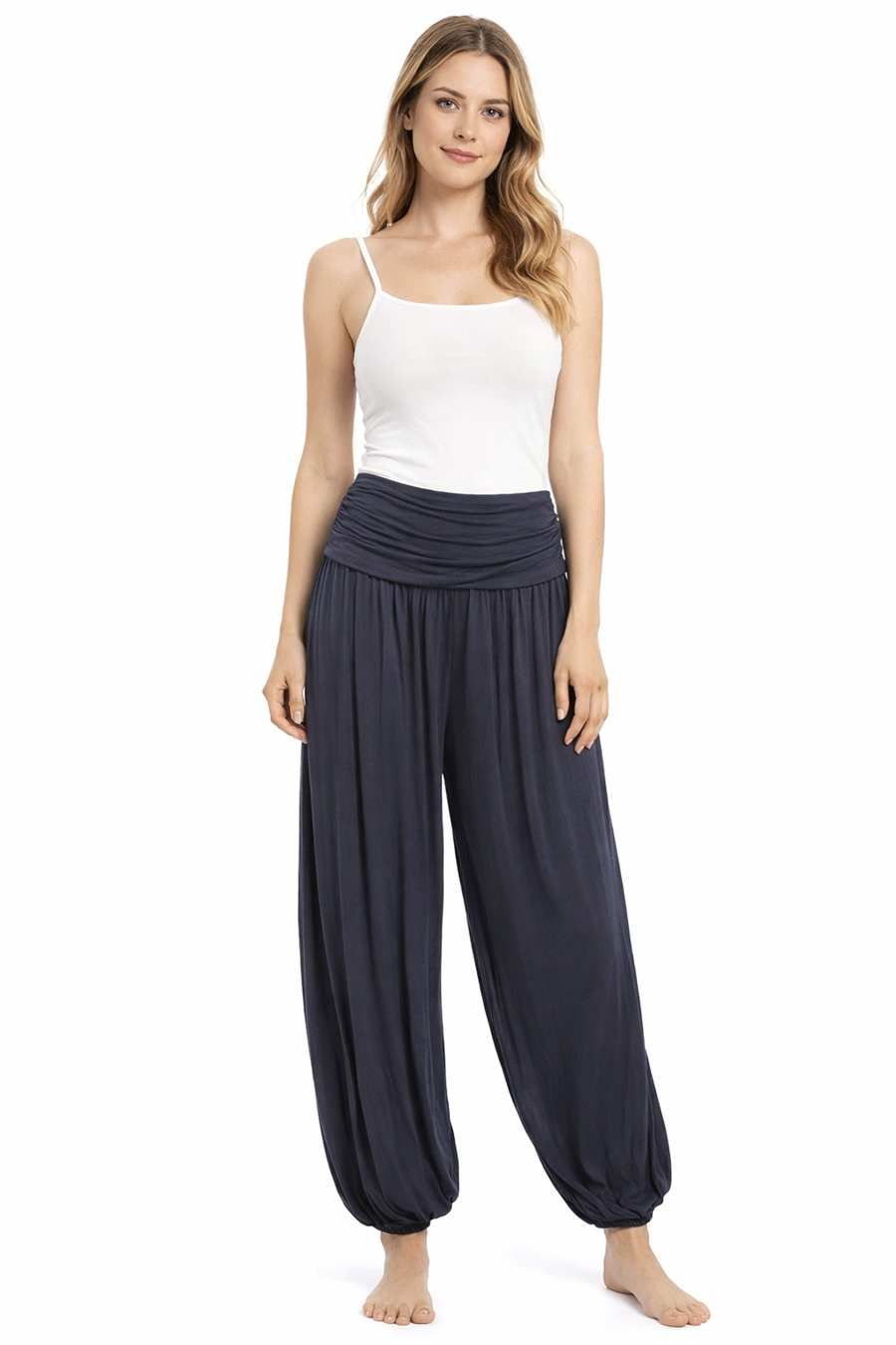 Pantalon bombacho en colores lisos