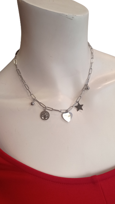 Collar Acero Suerte Amor y Vida