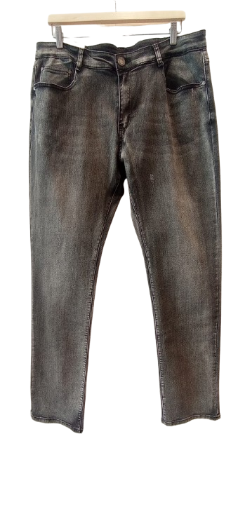 Pantalón tejano para hombre gris, efecto desgastado
