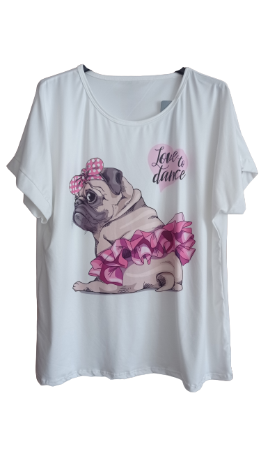 Camiseta básica talas grandes, blanca de manga corta