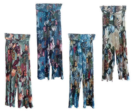 Pantalones palazzo plisados