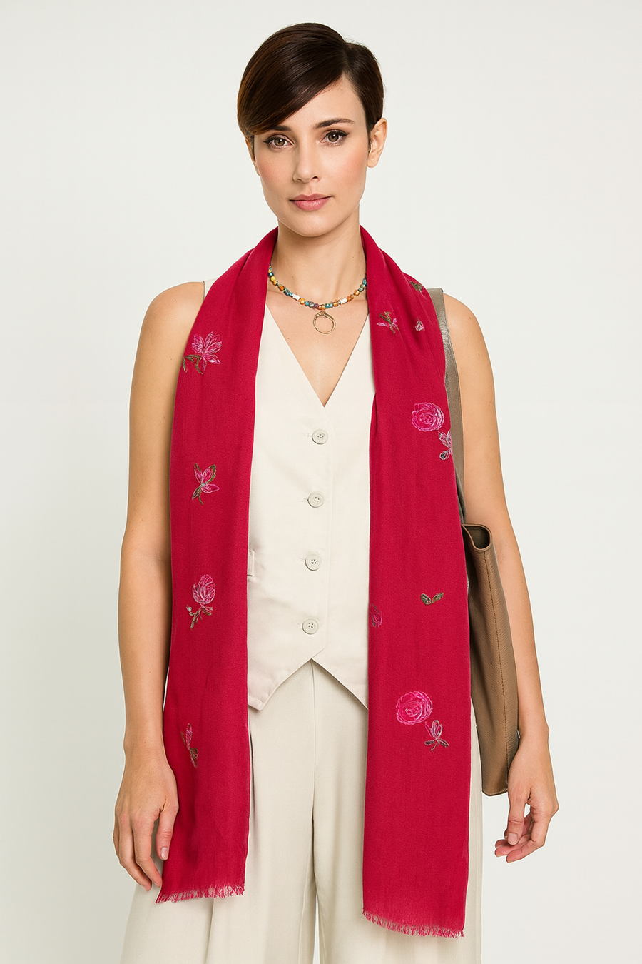 Chaleco para mujer beige, elegante y moderno