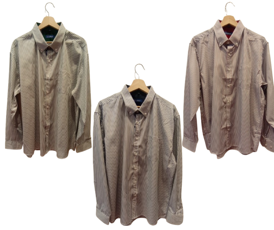 Camisa para hombre de manga larga, rayas desiguales