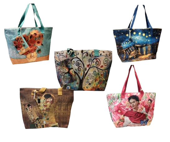 Bolso de playa grande con dibujo original y neceser