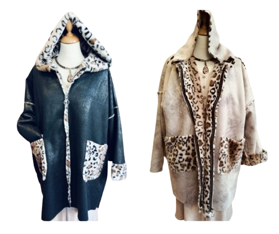 Abrigo con forro Animal Print y capucha
