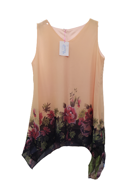 Blusón de tirantes amplios, estampado floral, tallas grandes