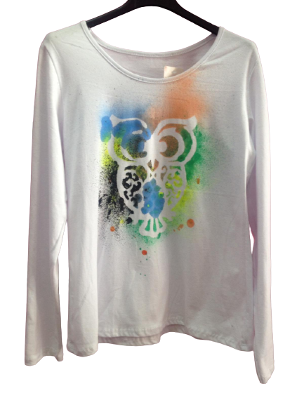 Camiseta de manga, larga, con Buho estampado, edición limitada
