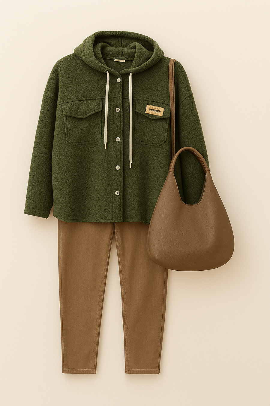 Chaquetón polar verde con capucha, confort y estilo invernal