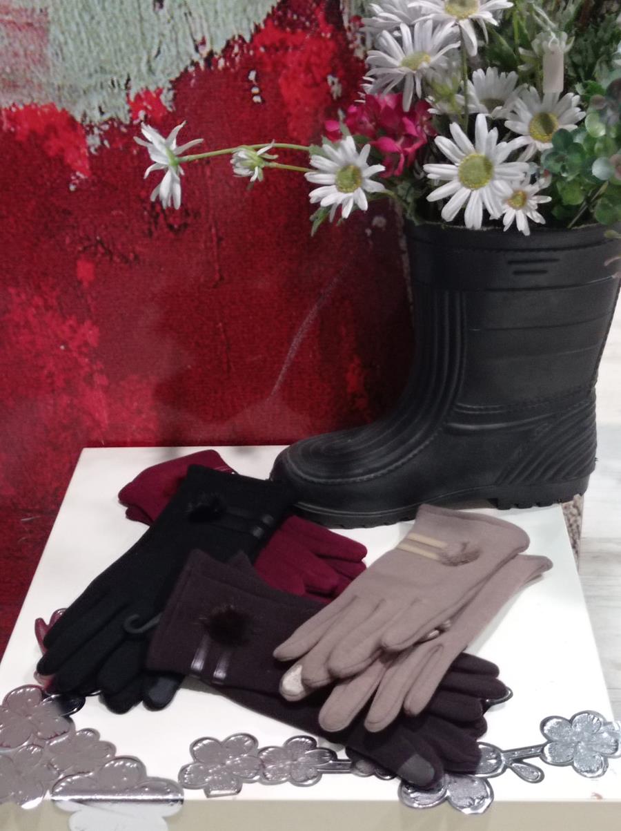 guantes polares, con borlita