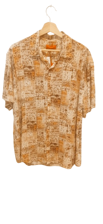 Camisa de hombre estampado marron claro