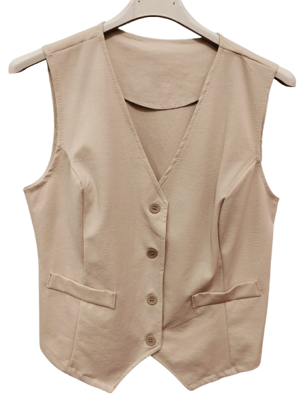Chaleco para mujer beige, elegante y moderno