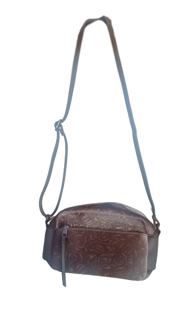 Bolsos bandolera pequeño, de antelina, cierre con cremallera