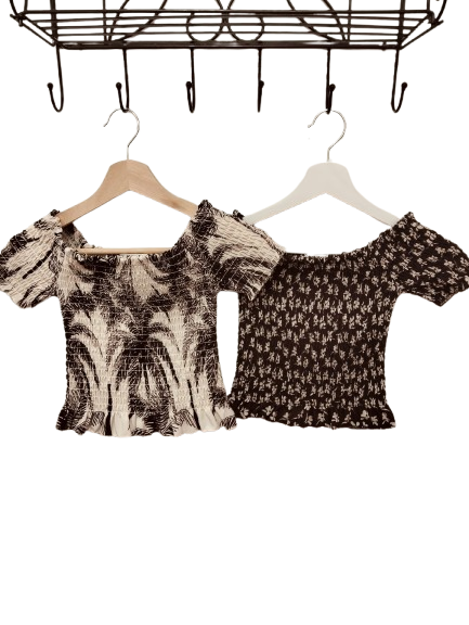 Blusa en manga corta fruncida