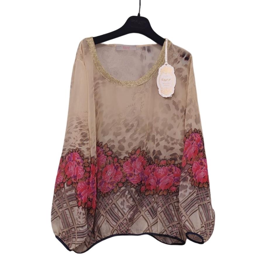 Blusa amplia holgada, sedosa, manga larga, tallas grandes