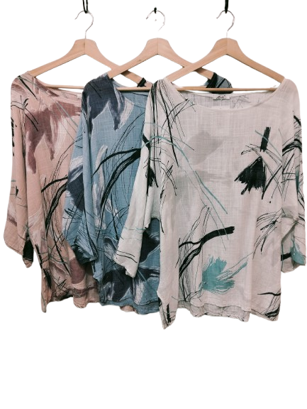 Bluson estampado con "Brochazos" de manga larga, talla grande