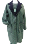 Abrigo estilo gabán con solapa negra, talla grande