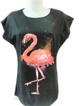 Camiseta de algodón con flamenco rosa
