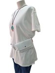 Camiseta básica con cinturon y bolsillo en polipiel