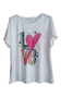 Camiseta Lo-Ve Corazon | 48-2-024-1-1490 | Ropa y complementos para todas, tallas grandes, moda casual, elegante y cómoda.