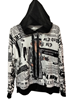 Sudadera de mujer con capucha, estampado de recortes de periodico | 70-67-002-62-2090 | Ropa y complementos para todas, tallas grandes, moda casual, elegante y cómoda.