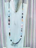 Collar largo piedras colores inspiración étnica | 008210 | Ropa y complementos para todas, tallas grandes, moda casual, elegante y cómoda.