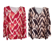 Camiseta manga larga estampado geométrico "Apache" | 58-2-036-1-1690 | Ropa y complementos para todas, tallas grandes, moda casual, elegante y cómoda.