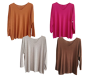 Jersey ligero acamisetado, colores lisos, otoñal | 58-6-006-1-1690 | Ropa y complementos para todas, tallas grandes, moda casual, elegante y cómoda.