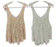 Camiseta de tirantes tejida croché tejiendo hojas | 49-3-072-43-1528 | Ropa y complementos para todas, tallas grandes, moda casual, elegante y cómoda.