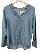 Camisa estilo vaquera sin cuello | 85-3-061-43-2590 | Ropa y complementos para todas, tallas grandes, moda casual, elegante y cómoda.