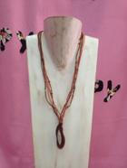 Collar largo ocres recuerdo "Dalí" | 008126 | Ropa y complementos para todas, tallas grandes, moda casual, elegante y cómoda.