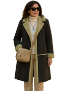 Abrigo mujer de piel sintética con forro de borreguito | 1680-15-021-4-4798 | Ropa y complementos para todas, tallas grandes, moda casual, elegante y cómoda.