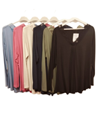 Camiseta mujer, lencera, de manga larga, cuello con bordados en pico | 65-2-049-1-1990 | Ropa y complementos para todas, tallas grandes, moda casual, elegante y cómoda.