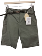 Short color verde con bolsillos y cinturon | 55-11-012-83-1690 | Ropa y complementos para todas, tallas grandes, moda casual, elegante y cómoda.