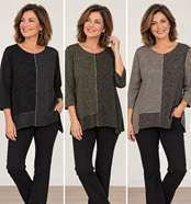 Jersey de mujer en dos diseños, animal print y jaspeado | 53-6-026-55-1690 | Ropa y complementos para todas, tallas grandes, moda casual, elegante y cómoda.